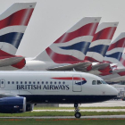 Aviones de British Airways en el aeropuerto de Heathrow.