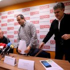 Alberto Canosa, Ursicino Sánchez y Jorge Vega, ayer en CC OO.