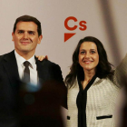 Ciudadanos, con Albert Rivera y su candidata a la presidencia de la Generalitat, Inés Arrimadas, participan en un mitin en Girona. Arrimadas promete ser la presidenta de todos los catalanes para devolver la serenidad tras el caos, dice, que sembró Puigdem