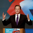 El primer ministro británico, David Cameron, en el congreso del partido en Birmingham.