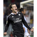 Bale festeja su gol frente al Málaga que cerraba el partido.