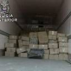 El alijo de 18 toneladas de hachís hallado en el interior de un camión frigorífico en Valmojado