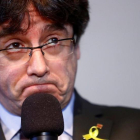 Carles Puigdemont, en una rueda de prensa en Berlín.