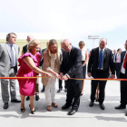 Pilar del Olmo durante a la inauguración de la empresa Marcos Martínez Minguela.