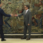 El rey Felipe VI recibe en audiencia al presidente de la Generalitat, Artur Mas