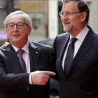 Jean Claude Juncker y Mariano Rajoy, en Madrid en octubre del 2015.