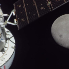 Imagen del lado oculto de la Luna tomada el sexto día de la misión Artemis por una cámara de Orión. NASA