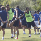 La plantilla completó ayer una sesión de hora y media.