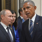 Obama y Putin durante la cumbre de Huangzhou.