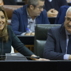 La presidenta de Andalucía y del PSOE, Susana Díaz, durante un pleno del Parlamento andaluz, el 3 de marzo en Sevilla.