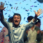 Mauricio Macri celebra los resultados del domingo.