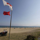 Playa de Masnou tras el avistamiento de tres tintoreras.