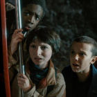 Los cuatro niños protagonistas de 'Stranger things'.