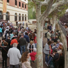 Votantes esperando para acceder a un colegio electoral en Igualada, el 1-O.