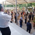 Un trompetista de la Banda Municipal acompañó el acto en la Biblioteca Pública. FERNANDO OTERO