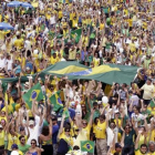 Manifestación contra la presidenta Dilma Rousseff en Brasilia, la capital.
