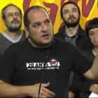 David Fernández, durante la rueda de prensa tras la asamblea en Manresa.