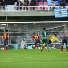 Sandro engañó a Santamaría en el lanzamiento desde el punto de penalti que, en el último minuto del partido, sirvió para dejar los tres puntos en el Miniestadi y enviar a la Deportiva a puestos de descenso.