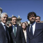 El número dos del PP, Adolfo Suárez Illana, junto a Pablo Casado y otros candidatos al 28-A.