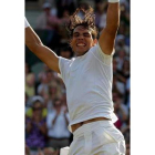 Nadal celebra su victoria ante Andy Murray.
