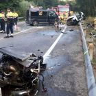 El accidente de Vidreres en el que perdieron la vida cuatro jóvenes que ocupaban un turismo.
