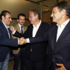 El exministro Catalá junto con el alcalde ayer en su visita a León. MARCIANO PÉREZ