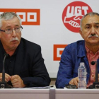 Fernández Toxo (CCOO) y Álvarez (UGT), en una rueda de prensa.