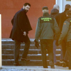 Roger Torrent, a su llegada a la cárcel de Estremera.
