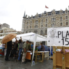 Acampada del 15M en la plaza de Botines de la capital el año pasado.