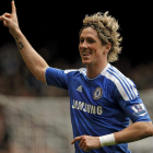 Fernando Torres celebra uno de los dos goles marcados ayer con el Chelsea ante el Leicester.