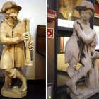 Detalle de los dos pastores de un belén que debió ser propiedad de los Austria.