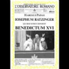 El periódico del Vaticano traduce en su portada las palabras con las que fue elegido Papa Benedicto XVI.