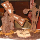 Escultura de don Quijote y Sancho Panza realizada en chocolate y expuesta en el Sica 2007.