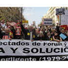 Una de las múltiples manifestaciones protagonizadas por los afectados de Fórum Filatélico y Afinsa.