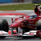 Alonso, en la sesión cronometrada de ayer en Montmeló.