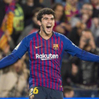 Carles Aleñá celebra su gol..