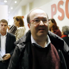 El primer secretario del PSC, Miquel Iceta, ayer a su salida del Comité Federal del PSOE.