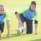 Mato, a la izquierda, y Diego Calzado negocian esta semana su continuidad en la Cultural.
