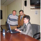 Gallego, Palazuelo y Jorge Vega, antes de la apertura oficial del curso