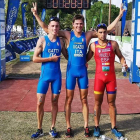 Viñuela, a la derecha, finalizó tercero en el Europeo sub-23 tras los italianos Ugazio y Gatti. DL