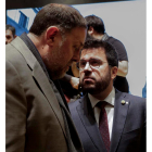 Oriol Junqueras con Pere Aragonés. QUIQUE GARCÍA