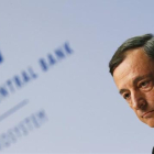 Mario Draghi, durante una conferencia de prensa en la sede del BCE en Fráncfort.