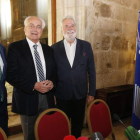 El alcalde, Antonio Silván, el director del Festival de Órgano, Samuel Rubio, y el director del CNDM, Antonio Moral.