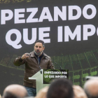 Santiago Abascal, ayer, en Murcia durante un mitin de precampaña. MARCIAL GUILLÉN