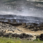 Imagen del incendio del cementerio de neumáticos en Seseña. EFE
