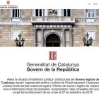 Captura de pantalla de la web del Govern de la República.
