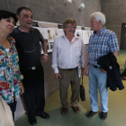 Palacio, Vijande y los pintores José Sánchez Carralero y Luis Gómez Domingo, ayer en la Uned.