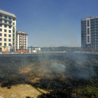 Incendio en las inmediaciones del campus universitario.