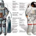 Prototipo de traje espacial del ingeniero español Emilio Herrera (i) y del diseñado treinta años después por la Nasa. EFEVERDE