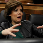 Soraya Sáenz de Santamaría en el pleno del control del congreso.